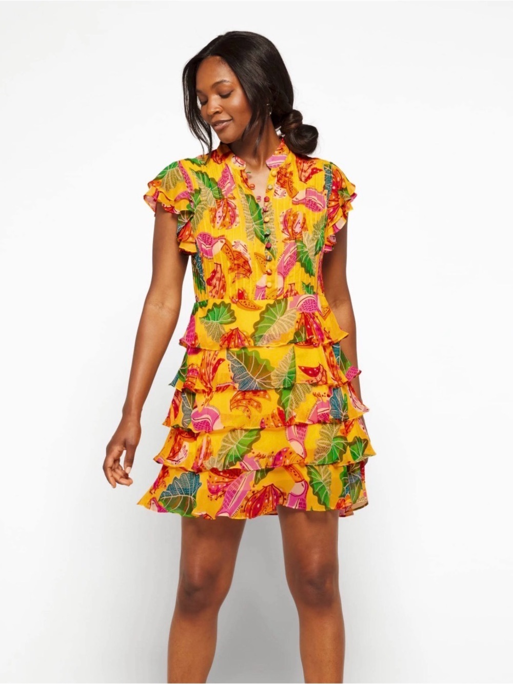 Farm Rio Beaks & Bananas Mini Dress Size M